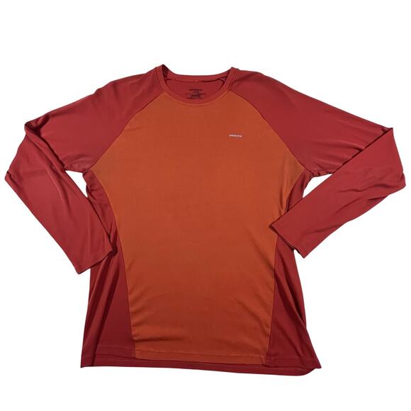 Patagonia Capilene 2 Lightweight Long Sleeve Base Layer T Shirt Orange Men Sz Lg - Picture 1 of 6